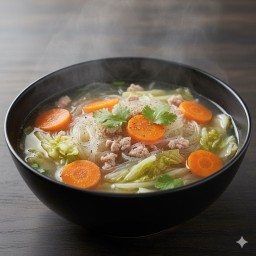 แกงจืดวุ้นเส้นหมูสับ (กับข้าว)