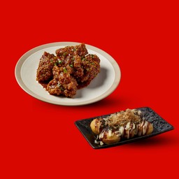 [Set 2] ไก่ทอดคลุกซอส + ทาโกะยากิ