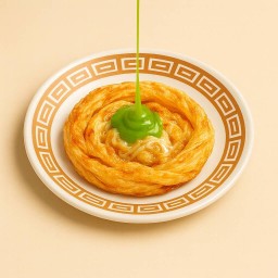 โรตีกรอบ+สังขยาใบเตย