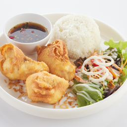L ข้าวราด ปลากระพงทอดราดซอดมะขาม