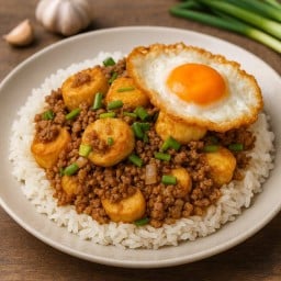 (เมนูใหม่) ข้าวราดเต้าหู้หมูสับผัดซีอิ๊ว