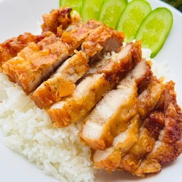 ข้าวหมูสามชั้นทอด