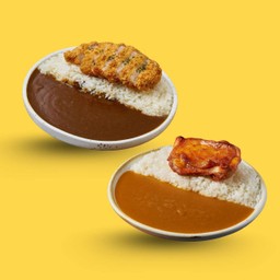 Curry Set 4 แกงกะหรี่ไก่เผ็ด + แกงกะหรี่หมูสันนอกทอด