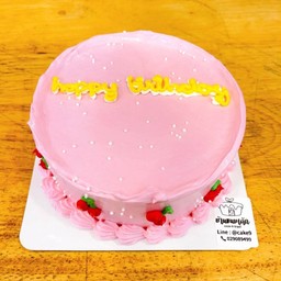 เค้กมินิมอล/โทนสีชมพู/เชอร์รี่  ขนาดครึ่งปอนด์  (V)