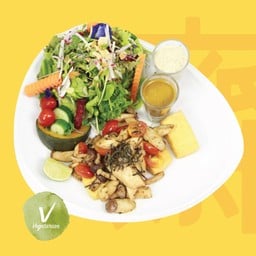 สลัดเต้าหู้เจเห็ด3อย่าง