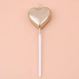 เทียนรูปหัวใจสีแชมเปญ (1อัน)