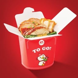 บะหมี่หยกเป็ด+หมูแดง+หมูกรอบ แห้ง TO GO