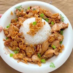 ข้าวไก่ทอดกระเทียม