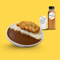 Combo Set แกงกะหรี่หมูสันนอก+น้ำชง