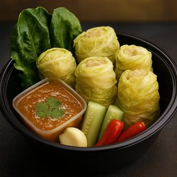 ผักกาดห่อหมูนึ่ง น้ำจิ้มสูตรลับสาขาวงสว่าง