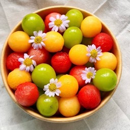 ลูกบอลสดใส (แตงโม+แคนตาลูป+องุ่นไซมัส) หวานฉ่ำ กรอบ อร่อย
