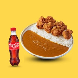 Curry Set 6 ข้าวหน้ากะหรี่ไก่ทอด+Coke