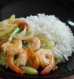 ข้าวผัดพริกหยวกกุ้ง