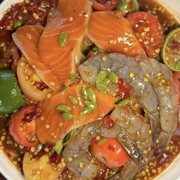 เหลาแซลม่อลกุ้งสด