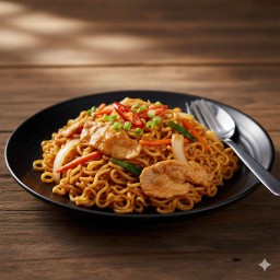 มาม่าผัดชอสมันกุ้ง