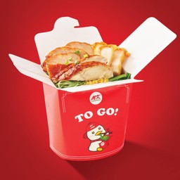 บะหมี่หยกเป็ด+หมูแดง+หมูกรอบ แห้ง TO GO