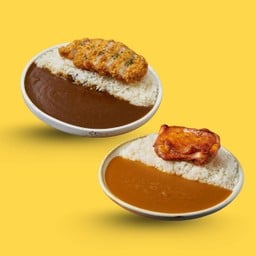 Curry Set 4 แกงกะหรี่ไก่เผ็ด + แกงกะหรี่หมูสันนอกทอด