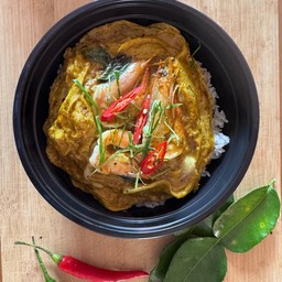 ข้าวไข่ข้นห่อหมกปลาหมึก