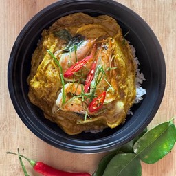 ข้าวไข่ข้นห่อหมกกุ้ง