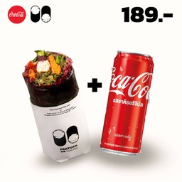 [อร่อยซ่ากับโค้ก] ฟ่านถวนสูตรแซลม่อนย่างไฟ & โค้ก รสออริจินัล หรือ โค้ก ไม่มีน้ำตาล ขนาด 325 มล.