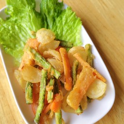 ผักสามสหายทอดกรอบ