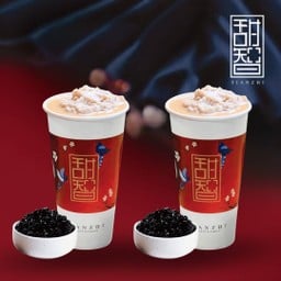 ชานมเผือกสด พร้อมท้อปปิ้งไข่มุก (L) (x2)