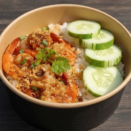 ข้าวหน้ากุ้งกระเทียม