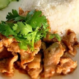 KH01.04 หมูทอดกระเทียม 50 กรัม ราดข้าว