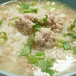 KH01.45 ข้าวต้มหมูสับ 50 กรัม /เลือกเนื้อสัตว์ใส่เพิ่มได้