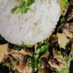 KH01.07 ผัดฉ่าหอยโข่ง 50 กรัม ราดข้าว