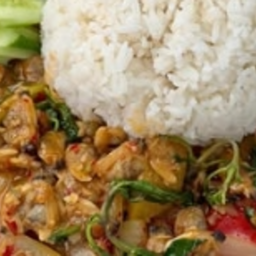 KH01.05 ผัดพริกเผาเนื้อหอยลาย 50 กรัม ราดข้าว