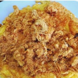 ข้าวหน้าไข่เจียวโรยหมูหยอง