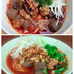 ขนมจีนน้ำเงี้ยวเชียงราย+ข้าวปีกไก่ทอดร้อนๆ ครัว วรรณา