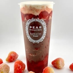 Falling in love with you (slushy rich cocoa with korea strawberry sauce)