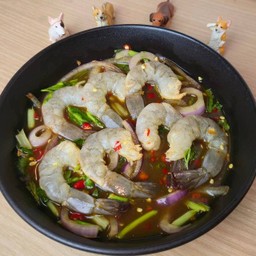 ยำปลาร้ากุ้งสด