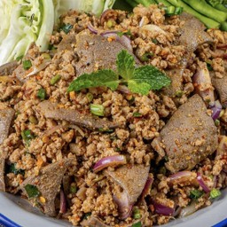ข้าวลาบตับหมู+หมูสับ