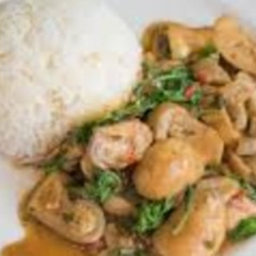 KH02.36 ผัดกะเพรา เห็ดรวม 50 กรัม ราดข้าว