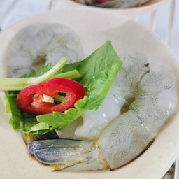 กุ้งนึ่งมะนาว