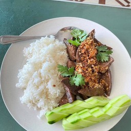 ข้าวตับทอดกระเทียม