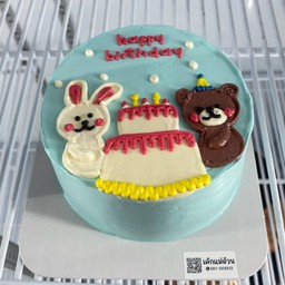 เค้กหมีกระต่าย 1/2ปอนด์ (ไม่รับเขียนข้อความ)