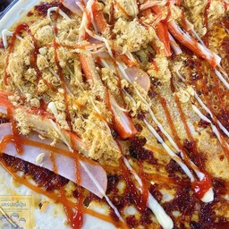 พริกเผา ปูอัด แฮม หมูหยอง ซอสฉ่ำ