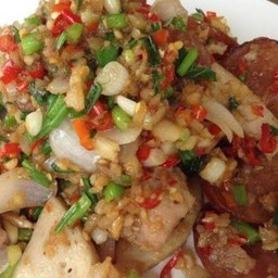 ข้าวหน้าหมูยอ, กุนเชียงคั่วพริกเกลือ