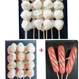 [เซตสุดฮิต] ลูกชิ้นเอ็นไก่ + ลูกชิ้นไก่สาหร่าย + ไส้กรอกไก่จัมโบ้รมควัน