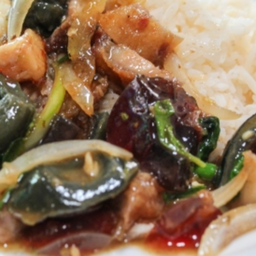 KH08.63 ผัดกะเพราไข่เยี่ยวม้า 1ฟอง