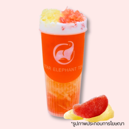ชาส้มโอปั่นครีมชีส Pomelo smoothie  with creamcheese  双柚冰沙奶盖