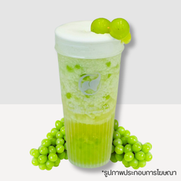 ชาองุ่นไซน์มัสแคทปั่นครีมชีส  Shinemuscat smoothie with creamcheese