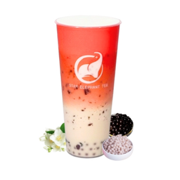 ชานมมะลิปั่นครีมชีสJasmine double boba slushie芋香茉莉绝弦冰沙