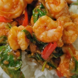 KH08.42 ผัดกะเพรากุ้ง 50 กรัม ราดข้าว