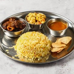 Boneless mutton rice thali set