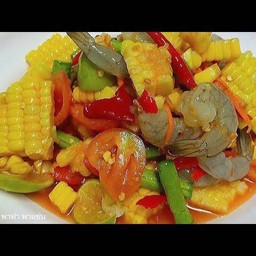 ตำข้าวโพดไทยกุ้งสด